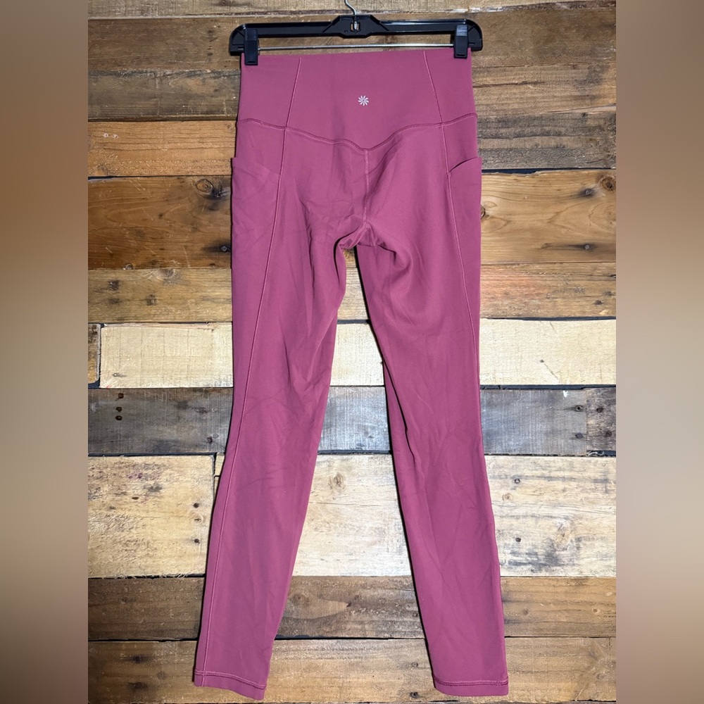 Athleta Salutation Stash Pocket Tight Dark Pink size Small-full length
